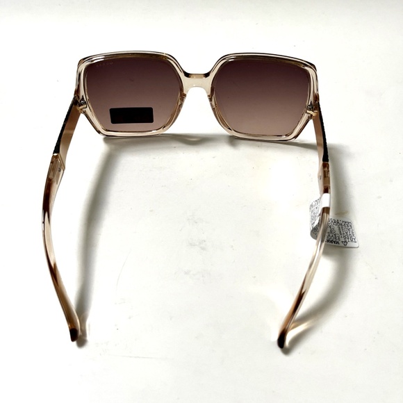 New Original GUESS Oversized Square Sunglasses GO00031 Clear Acetate Brown - Picture 3 of 6